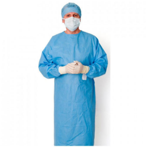 Disposable STERILE Reinforced surgical gown - 1 unit (50gsm) Standard Brand