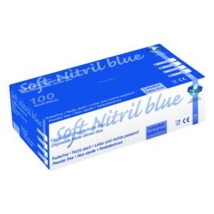 Unigloves Soft Nitrile Gloves Size M (7-8) "SOFT NITRIL BLUE ECO", Blue, Non-Sterile, Powder-Free, Rolling Edges, Latex-Free, Pack of 100