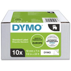 Dymo D1-Tape Big Pack: 10 Tapes, 12mm x 7m, Black on White