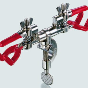 Usbeck Burette Clamp with Socket for 2 Burettes, Nickel Plated, Plastic Coated
