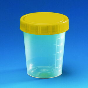 BRAND Universal Container PP Screw Cap PE Yellow 100 mL Y-Sterile Pack of 240