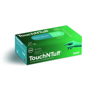 Ansell Disposable Gloves, Nitrile "Touch N Tuff" Size S (6.5-7), Well Powdered, Green