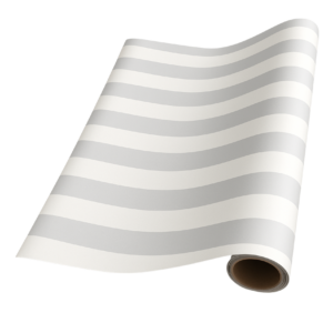 Silver Stripe on Pearl Giftwrap (5m x 50cm)