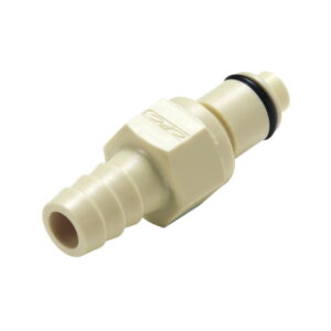 Colder 1/4" Hose Barb Valved Panel Mount Polypropylene Coupling Insert