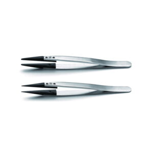 Ideal-tek Tweezers (130 mm, Anti-Magnetic, Anti-Acid, Strong Sharp Replaceable Tip, Carbon Fibre)