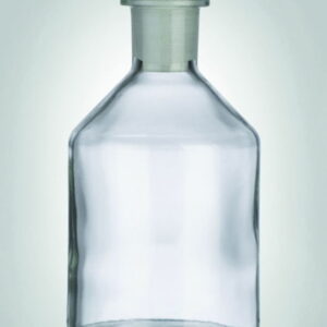 Bohemia Cristal Bottle with Sloping Shoulder, 250 ml, Narrow Neck, Clear Glass, 131 mm High, 69 mm Diameter with Ground-In Flat Glass Stopper (Pack of 10)