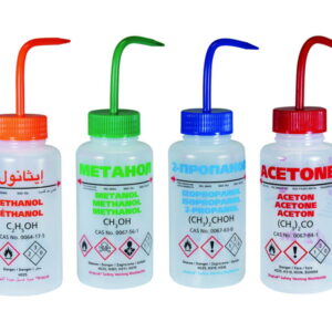 LLG Safety Vented Wash Bottle 500 mL, Methanol, with Pressure Control Valve, LDPE, N/DK/SE/UK
