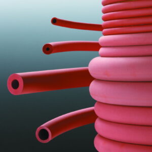 Deutsch & Neumann Red Rubber Tubing, 3.00 mm ID x 1.00 mm Wall, Hardness 45° Shore A, Supplied per Meter (Max 25 Meters in One Piece)