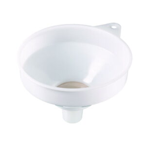 Bürkle Powder Funnel 253 mm, PE Outlet 50 mm Ø with Fine Sieve Made of Phosphor Bronze