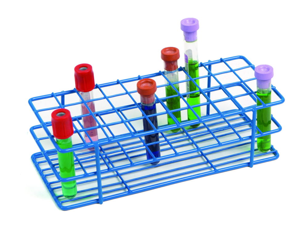 Short Wire Tube Rack Heathrow Scientific Coated Wire Tube Rack 13–16mm 4×10 Format Blue ...