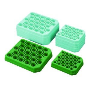 Plastic Centrifuge Tube Racks, PP for 15ml tubes, light green, sterile, pack of 10x5