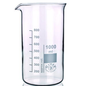 Bohemia Cristal Beakers, 1000ml High Form, Borosilicate Glass 3.3 with Division and Spout, Pack of 10