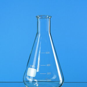 Erlenmeyer flask 250 ml Narrow neck, Boro 3.3, with beaded rim and graduation, pack of 10