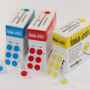 Heathrow Scientific Tough Spots PVC Round Ø 13 mm, Red, Pack of 1000 Roll