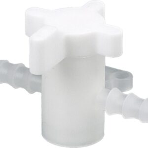 Bürkle 2-Way Stopcock, PVDF, 4 mm Bore, for 5–7 mm Tubing