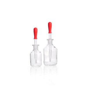 DWK Duran 50 mL Clear Glass Dropping Bottle with Glass Pipette and Rubber Teat