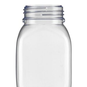 Kautex Square Wide Neck Container, 300 mL, Hard PVC, Clear Cap