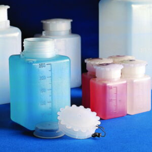 Kartell Square Bottles 50 mL Wide Neck PE with Cap PP Graduated