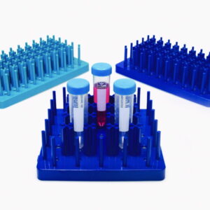 ISOLAB Rack for Centrifuge Tubes 50 mL ABS 5x5 Places with Hedgehogs Blue