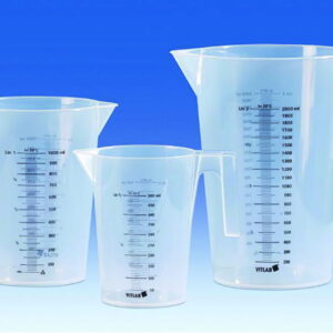 VITLAB Measuring Jug 500 ml, PP, Stackable, Completely Transparent, Printed Black Graduation on Both Sides