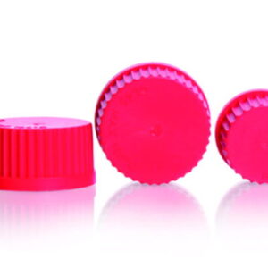 DWK Duran Screw Cap, GL18, PBT Closed Red with PTFE Protected Seal