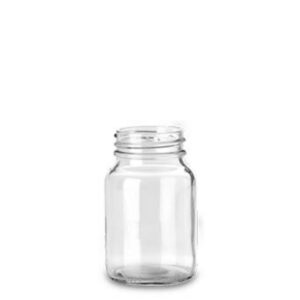 RIXIUS Wide-Neck Clear Glass Bottle 250 mL, DIN 55, Without Cap 9072166 (Pack of 48)
