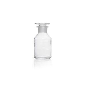 DWK Duran Wide Neck Reagent Bottle, Soda Glass, Clear with NS Glass Stopper/Cap, 250 mL