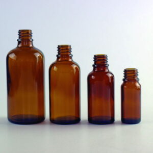 Hecht Amber Glass Dropping Bottle, 20 ml, Thread DIN 18 (Cap Not Included)