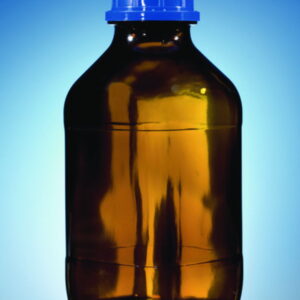 BRAND Threaded Bottle 250 mL, Amber Soda-Lime Glass, Without Coating, GL 32, With Screw Cap