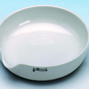 Haldenwanger Porcelain Evaporating Basin 240 mm Ø Flat with Spout Glazed DIN 12903 Form A