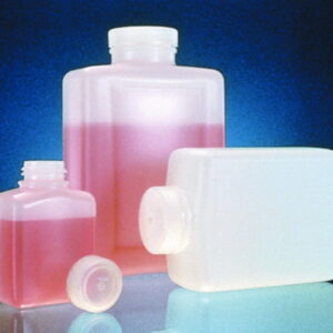Thermo Nalgene Square Bottle PE HD with Screw Cap, 500 mL, Pack of 12