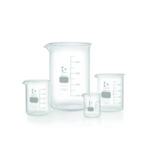 DWK Duran Low Form Beaker 250 mL with Graduation and Spout, Pack of 10