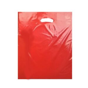 Red Plastic Carrier Bags (460+40x380mm)(500 Units)