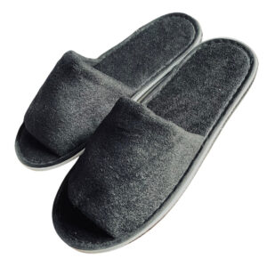 Disposable black open toe slippers