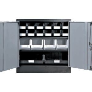 Black & Silver – Linbin ® Storage Bin Half Size Cabinet Kit